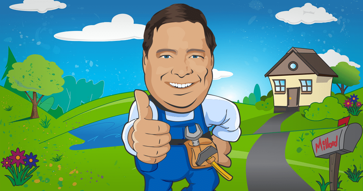 Paul Does it All - Fond du Lac handyman cartoon illustration.