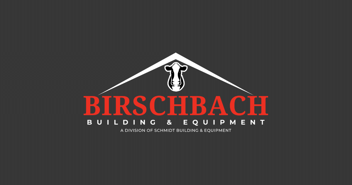 Birschbach Building & Equipment Inc logo on grey background.