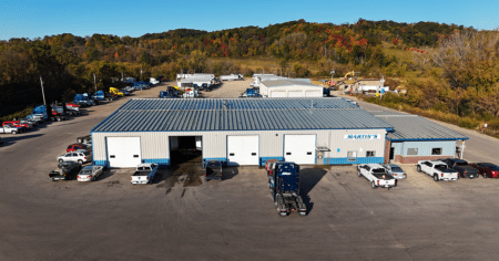 Martin’s Milk Service, Inc. building in Wilton, WI. Aerial drone photography by Tyler Kimpel of vPaulTech LLC a certified part 107 pilot.