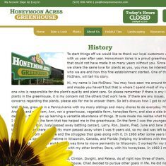 Honeymoon Acres Greenhouse website.