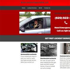 Portfolio: Auto Lockout Specialist locksmith services, Fond du Lac, Wisconsin website.