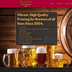 Website: The Brewery Print Shoppe. Beer bottle labels, keg collars and other brewery print products.
